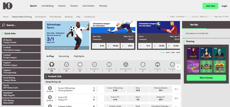 10bet Betting Site